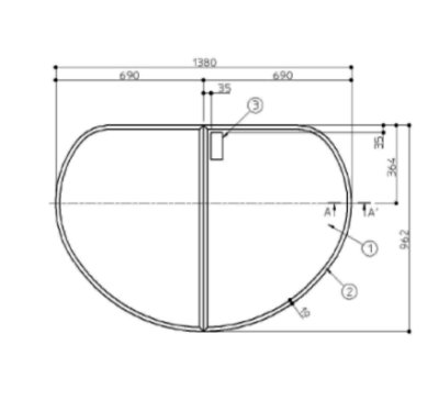 画像2: EKK81010WWG3　旧EKK81010WWG2　　14×98アクリルバス組合風呂蓋 【TOTO】　 (2)