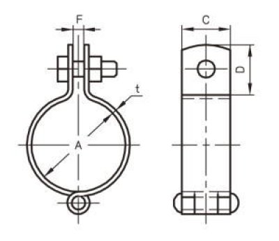 画像2: A0143  ハード吊バンド ＳＧＰ管用の蝶番式吊バンド 【アカギ】 (2)