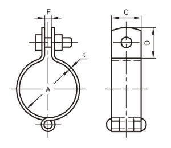 画像2: A0143  ハード吊バンド ＳＧＰ管用の蝶番式吊バンド 【アカギ】 (2)