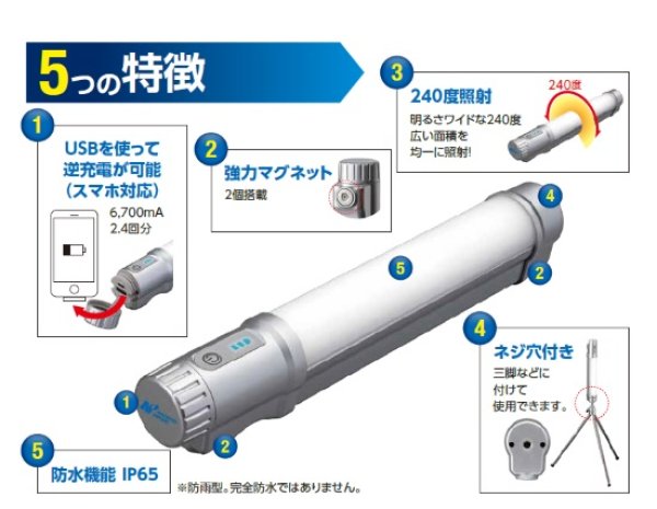 画像1: FHG-201WP 三代目光るんです  LED バッテリーライト【日栄インテック】旧FHW-201WP (1)