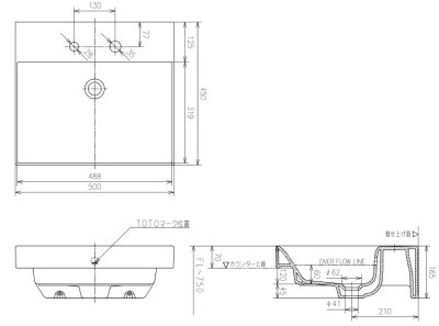 画像2: LS722CM #NW1　ベッセル式洗面器【TOTO】 (2)
