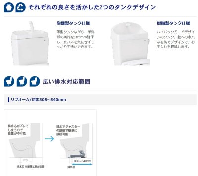 画像4: SC8090 バリュークリンシリーズ ValueClean2  タンク式トイレ【ジャニス】 (4)