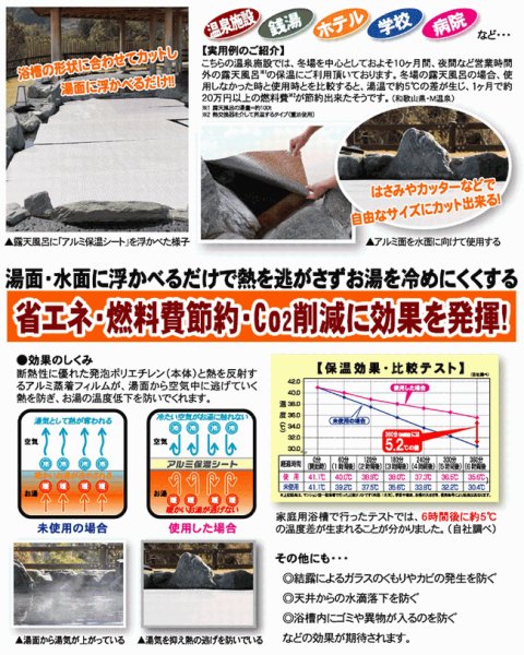 画像5: 【業務用アルミ保温保冷断熱シート120cm20ｍロール巻】★温泉・銭湯の風呂ふた変わりに★WAK-ON-ROLL (5)
