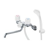 SANEI ツーバルブデッキシャワー混合栓 SK710 W-13 SANEI ツーバルブデッキシャワー混合栓(一時止水) SK71041L-W-13