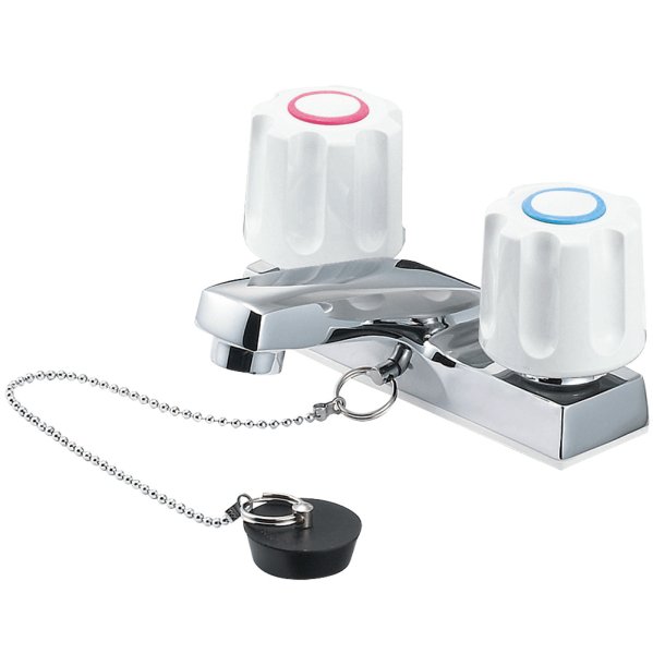 画像1: K51-W【SANEI株式会社】 ツーバルブ洗面混合栓 ［共用形］ (1)