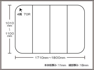 画像1: 【日本製】寮や民宿などの大型浴槽のお風呂のふた　メガプロ　 1010〜1100×1710〜1800mm ４枚割【ENILNO　エニルノ】 (1)