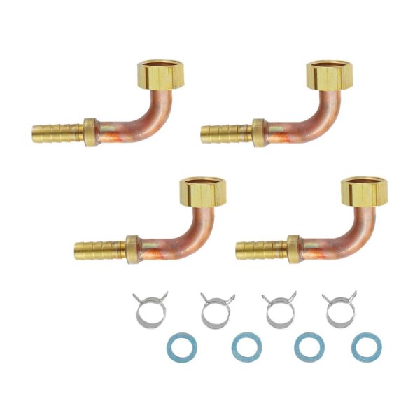 画像1: T4215-14S-10A【SANEI株式会社】ペアホースL金具セット (1)