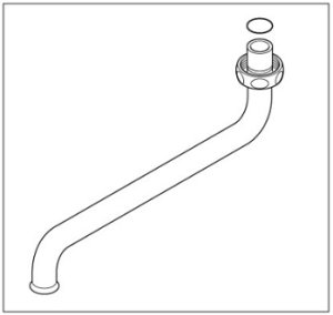 画像1: KPP10   13mm　自在水栓　パイプ  170mm【KVK】 (1)