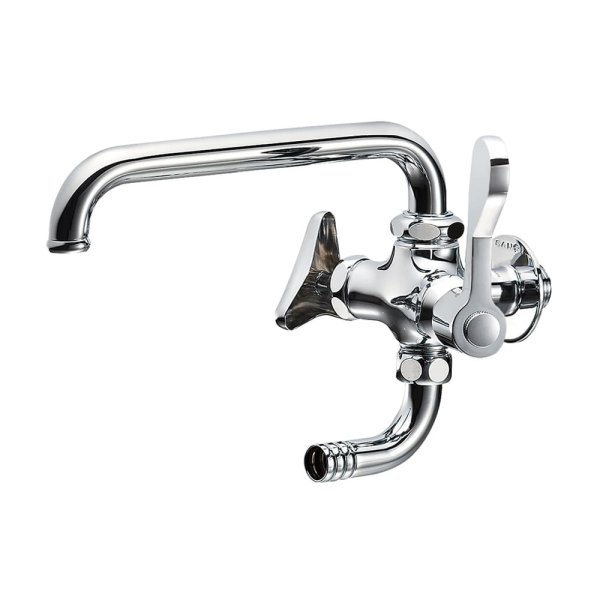 画像1: E2310-13【SANEI株式会社】厨房用二口横形自在水栓［共用形］ (1)