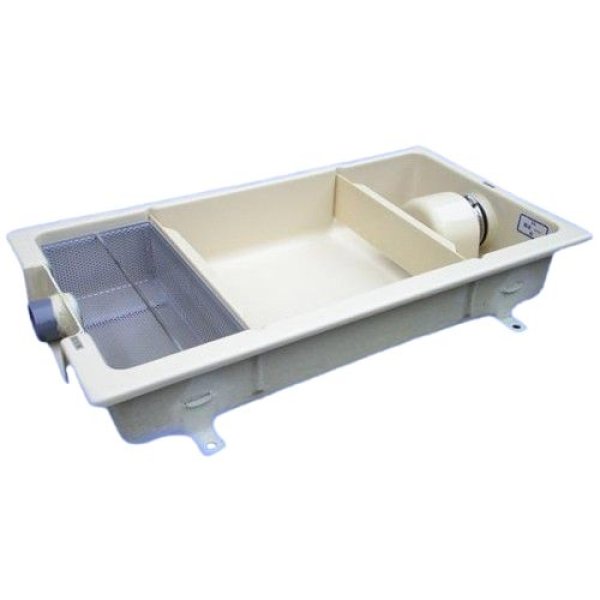 画像1: TOSC-1260SM　蓋付　浅型グリーストラップ　【プレパイ工業株式会社】『パイプ流入型』　FRP製　厨房用　200Ｈ　75L　　 (1)