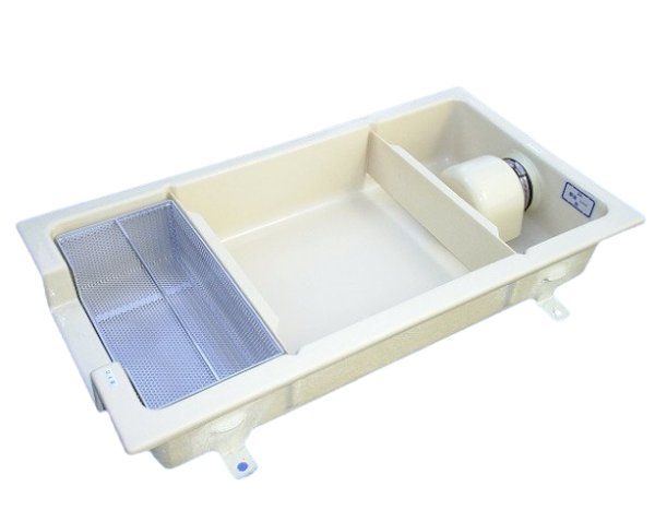 画像1: TOSC-1050Ｈ　グリーストラップ【プレパイ工業株式会社】鋼板製蓋付　FRP製　厨房用　 側溝型・グリストラップ・阻集器　250H　60L (1)