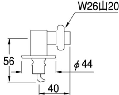 画像3: PY124-41TVX-16【SANEI株式会社】   洗濯機用L型ニップル (3)