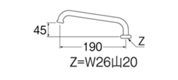 画像3: PA27J-60X-16【SANEI株式会社】  横型上向パイプ (3)