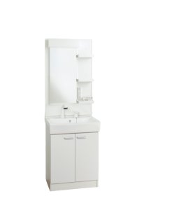 画像1: 【ジャニス】　1面鏡　シャワー水栓付　シャンプードレッサー　600　LU602RSJ-*BW1+LUM6012SLNS (1)