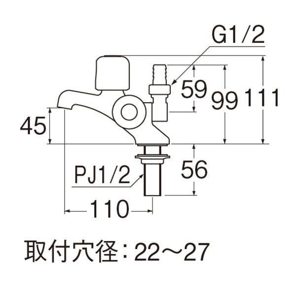 画像2: JF504V-13  【SANEI株式会社】二口立水栓（固定コマ仕様） (2)