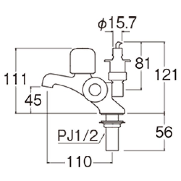 画像2: JF505TV-1-13【SANEI株式会社】   洗濯機用二口立水栓（固定コマ仕様） (2)