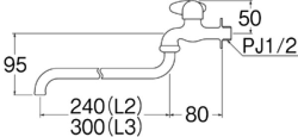 画像2: JA105-L3-13【SANEI株式会社】ミニセラ自在水栓 (2)