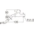 画像2: JY1235TV-1-13【SANEI株式会社】ミニセラ洗濯機用ホーム水栓 (2)