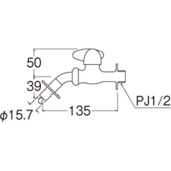 画像2: JY1235TV-1-13【SANEI株式会社】ミニセラ洗濯機用ホーム水栓 (2)