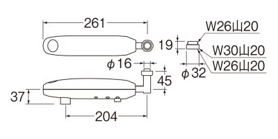 画像2: EA100-60X-16【SANEI株式会社】   自動水栓横形パイプ (2)