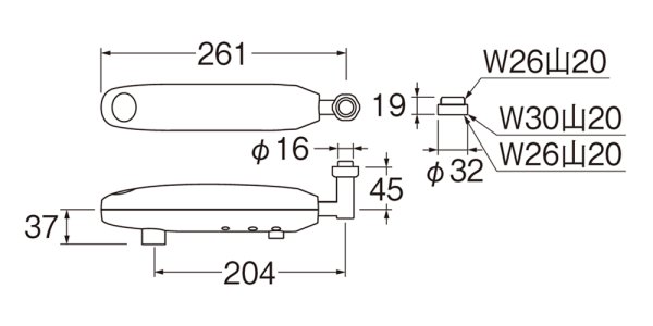 画像2: EA100-60X-16【SANEI株式会社】   自動水栓横形パイプ (2)