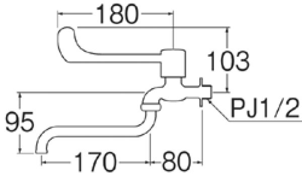 画像2: JA131-13【SANEI株式会社】レバー自在水栓（吊コマ仕様） (2)
