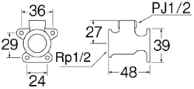 画像2: T27-13   座付L形ソケット 【SANEI株式会社】 (2)