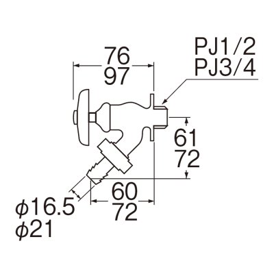 画像3: Y80V-13/20【SANEI株式会社】散水栓（固定コマ仕様） (3)
