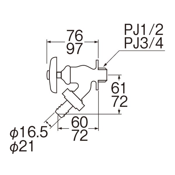 画像3: Y80V-13/20【SANEI株式会社】散水栓（固定コマ仕様） (3)