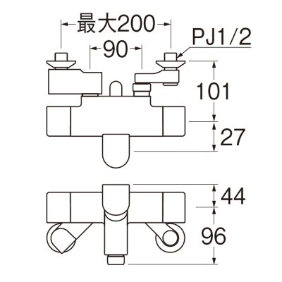 画像3: SK1816-13 サーモシャワー混合栓(自閉式)【SANEI株式会社】 (3)