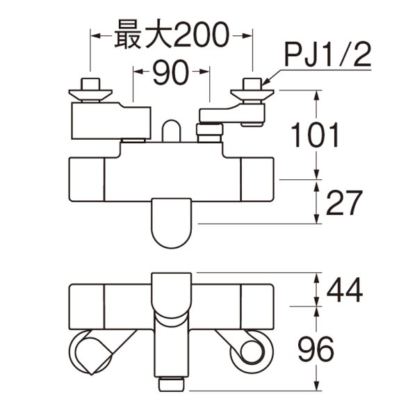 画像3: SK1816-13【SANEI株式会社】サーモシャワー混合栓（自閉式） (3)