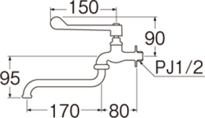 画像2: JA90-13  【SANEI株式会社】 レバー自在水栓（吊コマ仕様） (2)