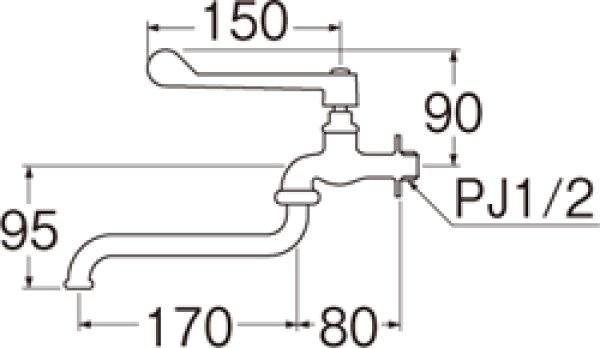 画像2: JA90-13【SANEI株式会社】レバー自在水栓（吊コマ仕様） (2)
