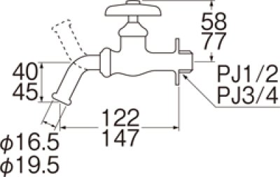 画像2: Y13J-13 【SANEI株式会社】送り座ホーム水栓（固定コマ仕様）［共用形］ (2)