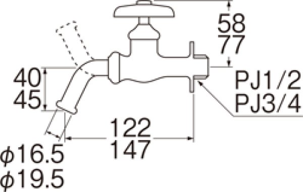 画像2: Y13J-13 【SANEI株式会社】送り座ホーム水栓（固定コマ仕様）［共用形］ (2)