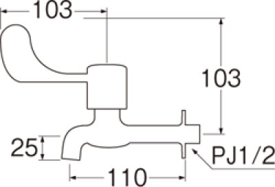 画像2: JY231-13 【SANEI株式会社】  レバー胴長横水栓（吊コマ仕様） (2)