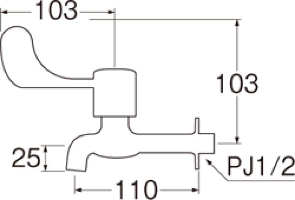 画像2: JY231-13 【SANEI株式会社】  レバー胴長横水栓（吊コマ仕様） (2)