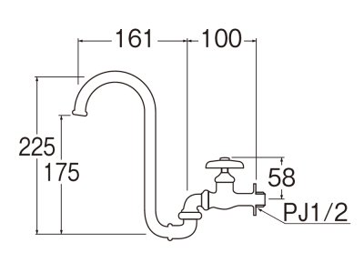 画像2: A121A-13  【SANEI株式会社】 折込形自在水栓 【固定コマ仕様】 (2)