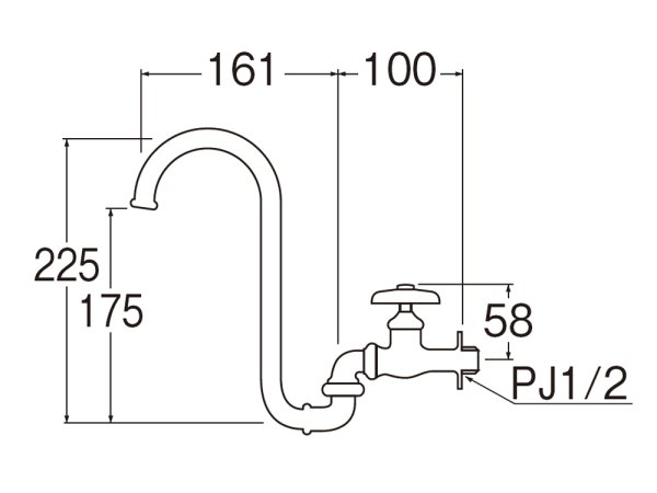 画像2: A121A-13  【SANEI株式会社】 折込形自在水栓 【固定コマ仕様】 (2)