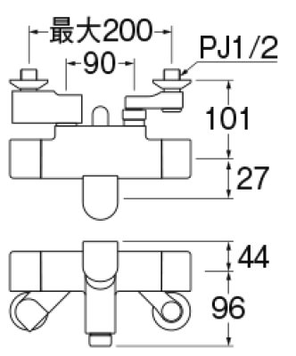 画像3: SK1816T2-13 サーモシャワー混合栓(自閉式)【SANEI株式会社】 (3)