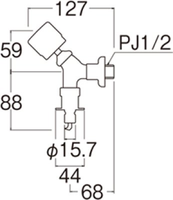 画像2: Y143UCTV2-1-13【SANEI株式会社】  水撃低減洗濯機用送り座水栓  (2)