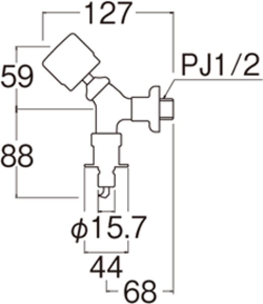 画像2: Y143UCTV2-1-13【SANEI株式会社】  水撃低減洗濯機用送り座水栓  (2)