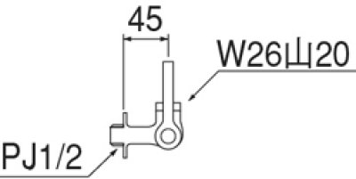 画像2: A2310LF-13   厨房用横形自在水栓本体（左ハンドル）［共用形］【SANEI株式会社】 (2)