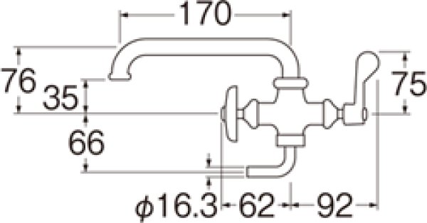 画像2: E2310-13【SANEI株式会社】厨房用二口横形自在水栓［共用形］ (2)