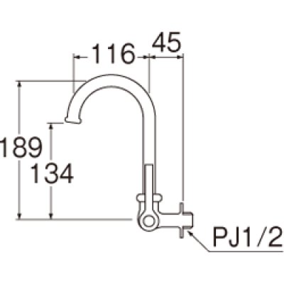 画像2: A2316-13   厨房用横形ツル首自在水栓［共用形］【SANEI株式会社】 (2)
