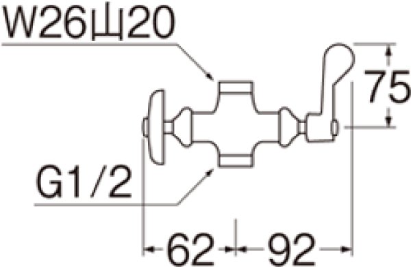 画像2: E2310F-13【SANEI株式会社】厨房用二口横形自在水栓本体［共用形］ (2)