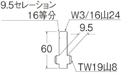 画像2: PU36-1-13X60 水栓スピンドル 【SANEI株式会社】 (2)
