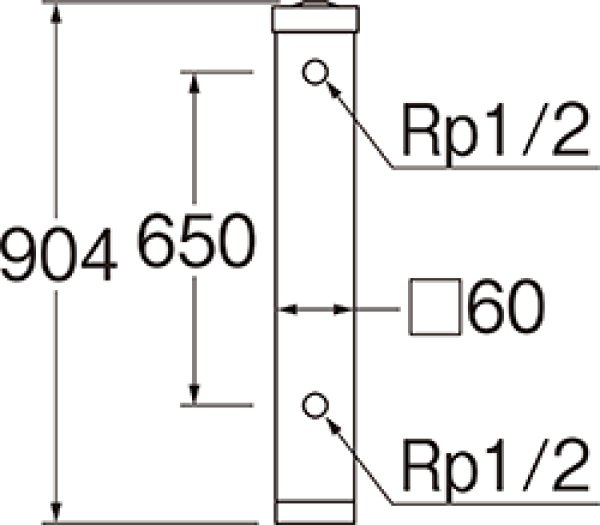 画像2: T803W-60X900-LBR【SANEI株式会社】木目調水栓柱 (2)