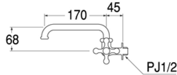 画像3: JA20Y-13  【SANEI株式会社】 横形自在水栓（固定コマ仕様）［共用形］ (3)