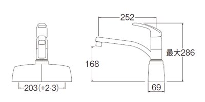 画像2: CK676-2-13【SANEI株式会社】　シングル取替用台付混合栓 (2)